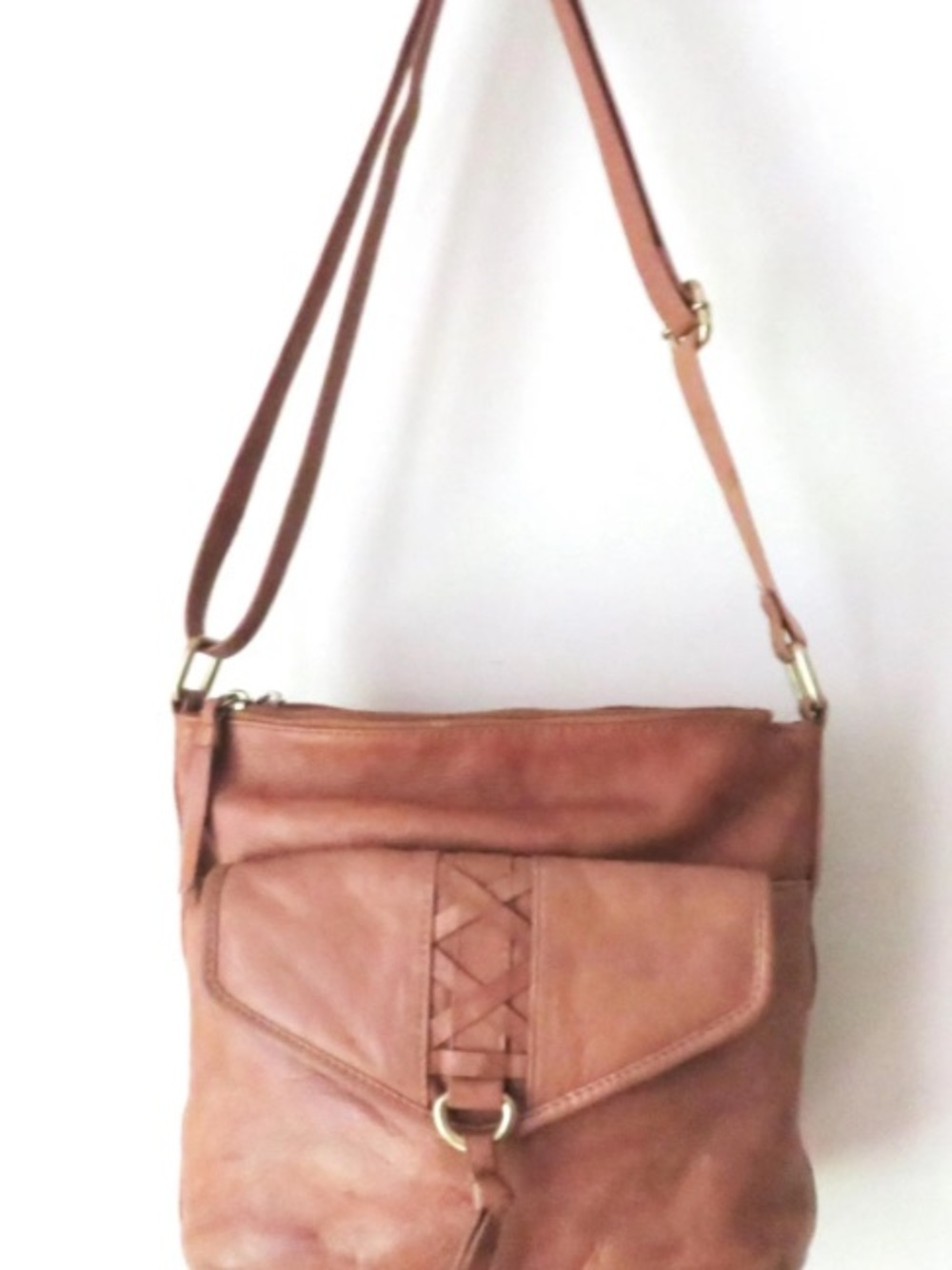 Great American Leather Crossbody Shoulder Bag in Brown